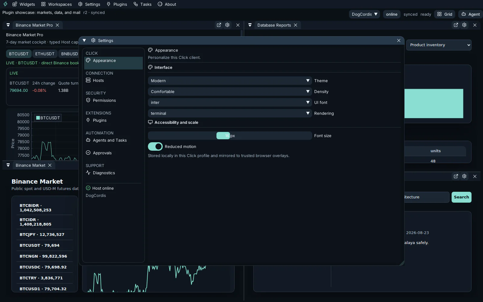 Host plugin lifecycle controls with desired and observed runtime state